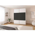 SCHWEBETÜRENSCHRANK 181/223/68 cm 2-türig Graphitfarben, Weiß  - Alufarben/Graphitfarben, KONVENTIONELL, Holzwerkstoff/Metall (181/223/68cm) - Novel