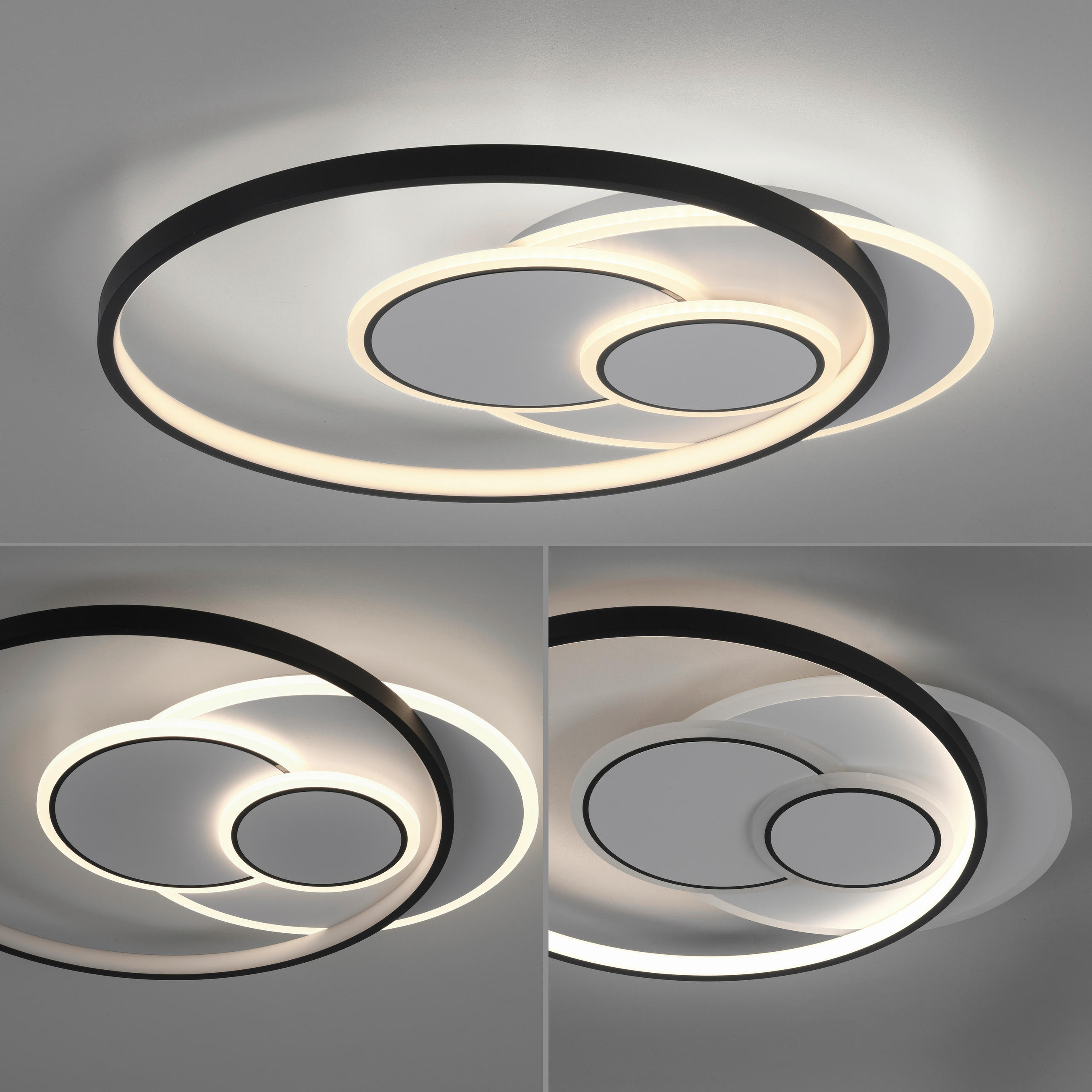 STROPNÍ LED SVÍTIDLO, 55/48/6 cm - Design, kov/plast (55/48/6cm)