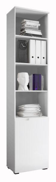 KOMODA, biela, 50/216/35 cm - biela/hliníková, Design, kompozitné drevo (50/216/35cm) - Xora