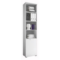 KOMODA, bela  - bela/barve aluminija, Design, leseni material (50/216/35cm) - Xora