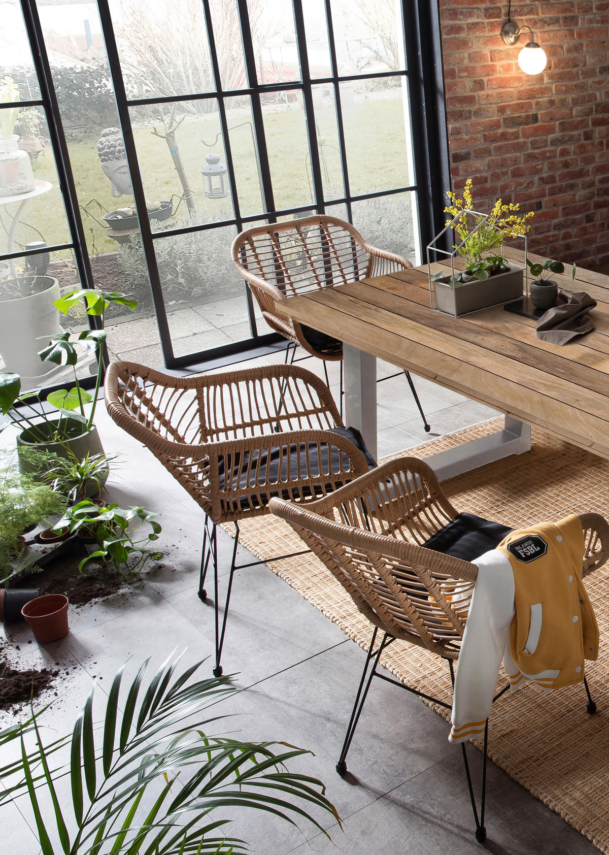 ESSTISCH Mangoholz rechteckig Naturfarben, Silberfarben  - Silberfarben/Naturfarben, Design, Holz/Metall (160/90/77cm) - Livetastic