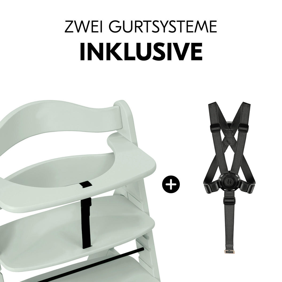 HOCHSTUHL ALPHA + Mintgrün  - Mintgrün, Basics, Holz (56/77/48cm) - Hauck