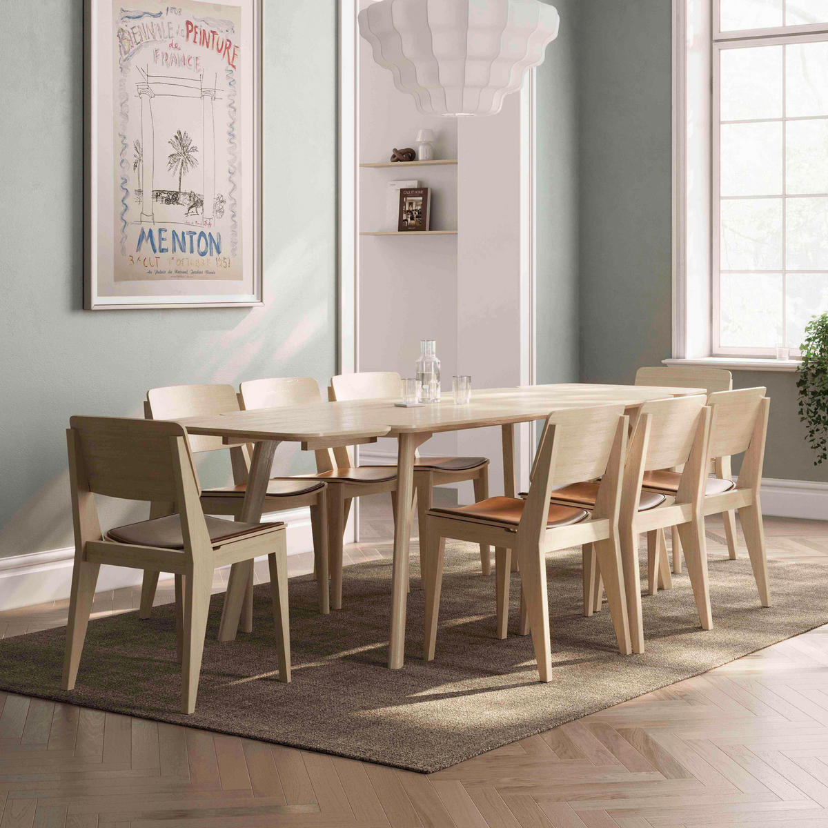 ESSTISCH Echtholz  Holz rechteckig Naturfarben  - Naturfarben, Design, Holz (368/80/198cm) - Livetastic