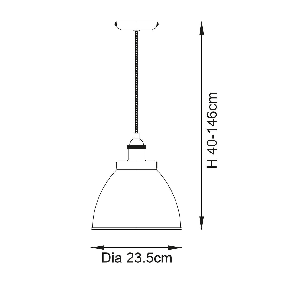 HÄNGELEUCHTE 23.5/146 cm  - Zinkfarben/Schwarz, Basics, Metall (23.5/146cm) - ENDON