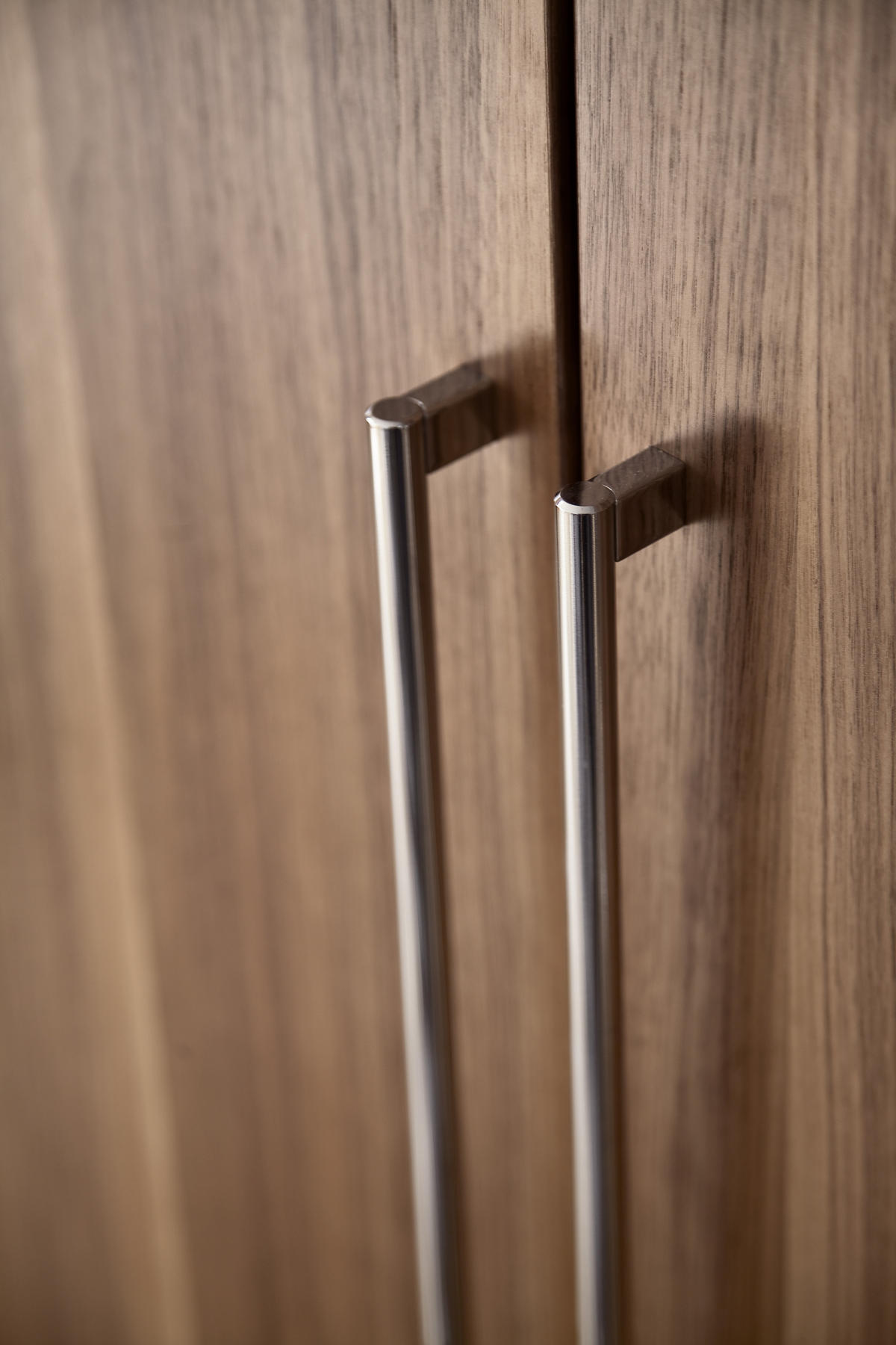 GARDEROBE 4-teilig  in 373/201/35 cm  - Anthrazit/Nussbaumfarben, Design, Glas/Holz (373/201/35cm) - Moderano