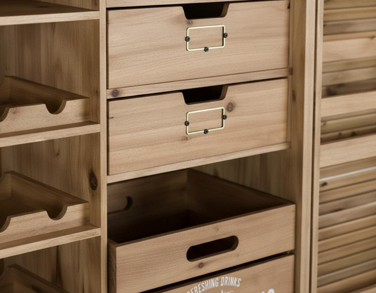BARSCHRANK Tanne massiv Naturfarben  - Schwarz/Naturfarben, LIFESTYLE, Holz/Metall (90/123/50cm) - Landscape