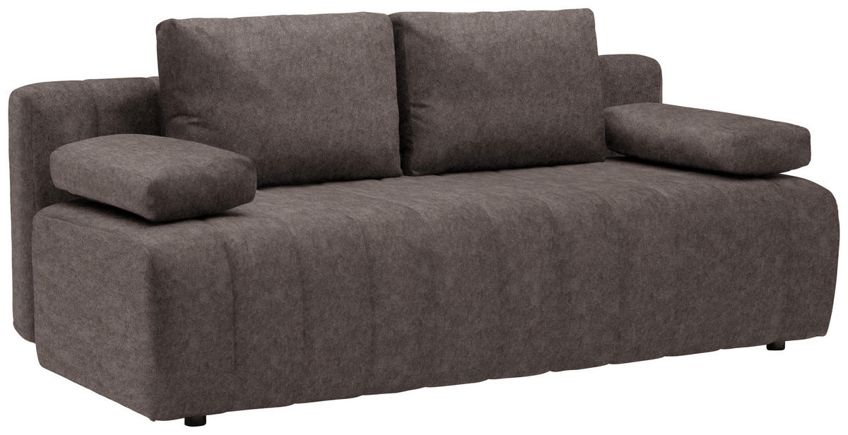 SCHLAFSOFA in Flachgewebe Braun  - Schwarz/Braun, Modern, Kunststoff/Textil (194/78-87/92cm) - Xora