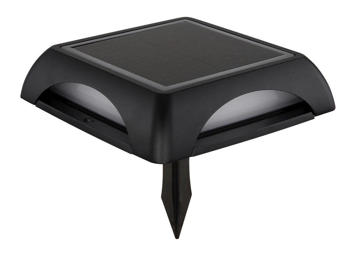 SOLARLEUCHTE  - Opal/Schwarz, Design, Kunststoff/Metall (14/14/3,6cm) - Globo