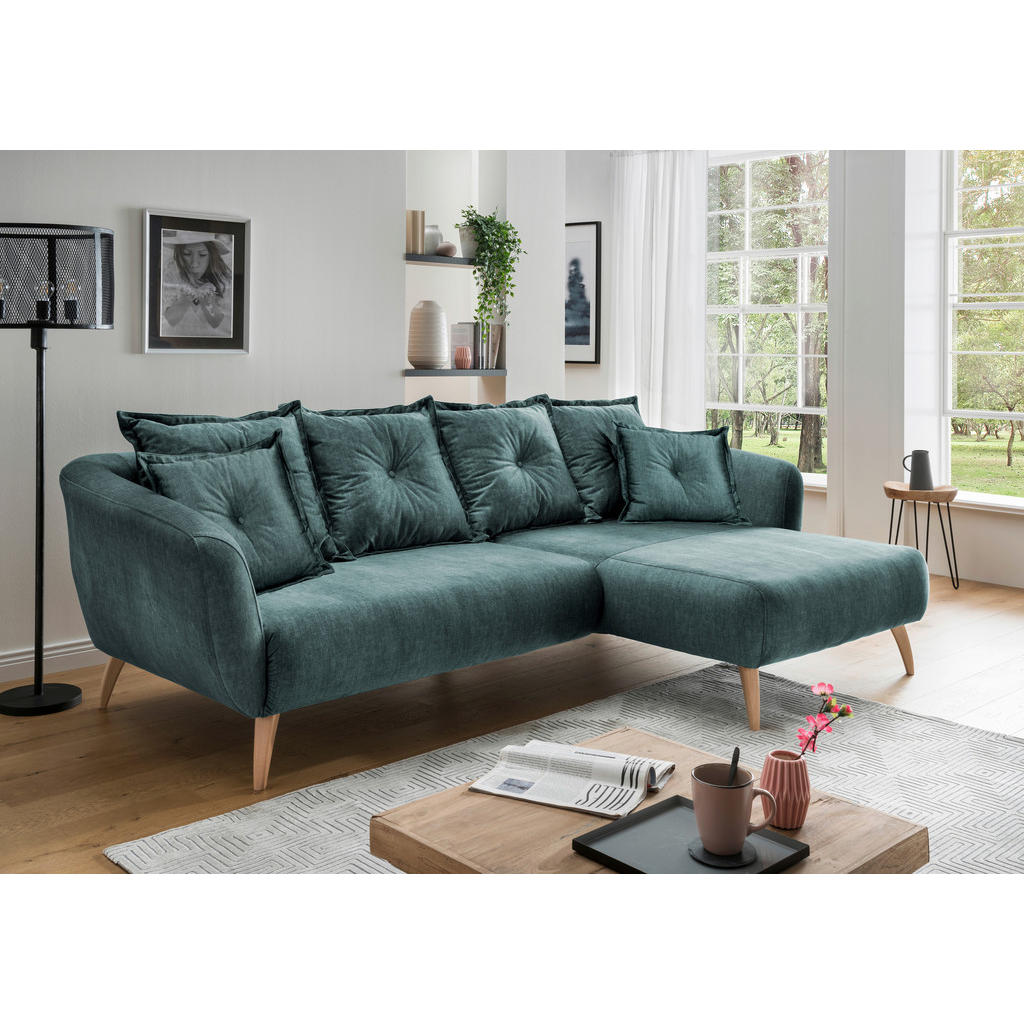 Thumbnail - Livetastic Ecksofa, Blau, Holz, Textil, Buche, Fichte, Kiefer,Buche, massiv, Uni, 3-Sitzer, Füllung: Komfortschaum,Schau...