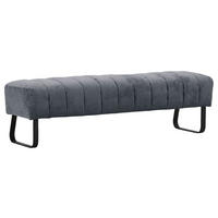 SITZBANK in Textil Schwarz, Dunkelgrau  - Dunkelgrau/Schwarz, Design, Textil/Metall (175/52/53cm) - Novel