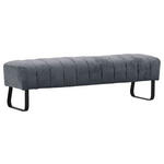 SITZBANK in Textil Schwarz, Dunkelgrau  - Dunkelgrau/Schwarz, Design, Textil/Metall (175/52/53cm) - Novel