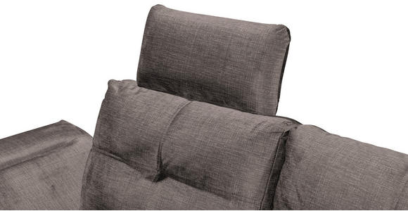 ECKSOFA  in Mikrovelours Graubraun  - Graubraun/Schwarz, KONVENTIONELL, Kunststoff/Textil (275/170cm) - Carryhome
