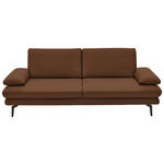 3-SITZER-SOFA  in Echtleder Hellbraun   - Hellbraun/Schwarz, Design, Leder/Metall (222/86/104cm) - Dieter Knoll