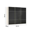 SCHWEBETÜRENSCHRANK  in Schwarz, Champagner  - Champagner/Schwarz, KONVENTIONELL, Glas/Holzwerkstoff (242/223/68cm) - Novel
