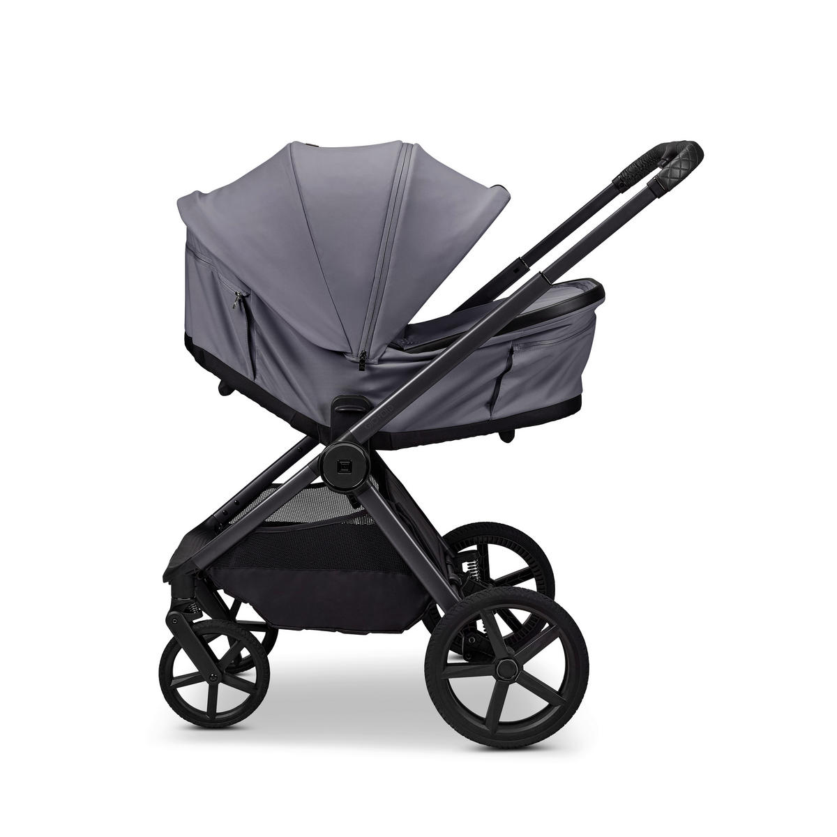 KINDERWAGENSET  GIO FOLD ETPU SET  graphite  - Hellgrau/Grau, Basics, Textil/Metall (120/58/92cm) - Moon Edition