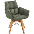 ARMLEHNSTUHL drehbar  in Flachgewebe  - Eichefarben/Olivgrün, Design, Holz/Textil (61/87/63cm) - Waldwelt