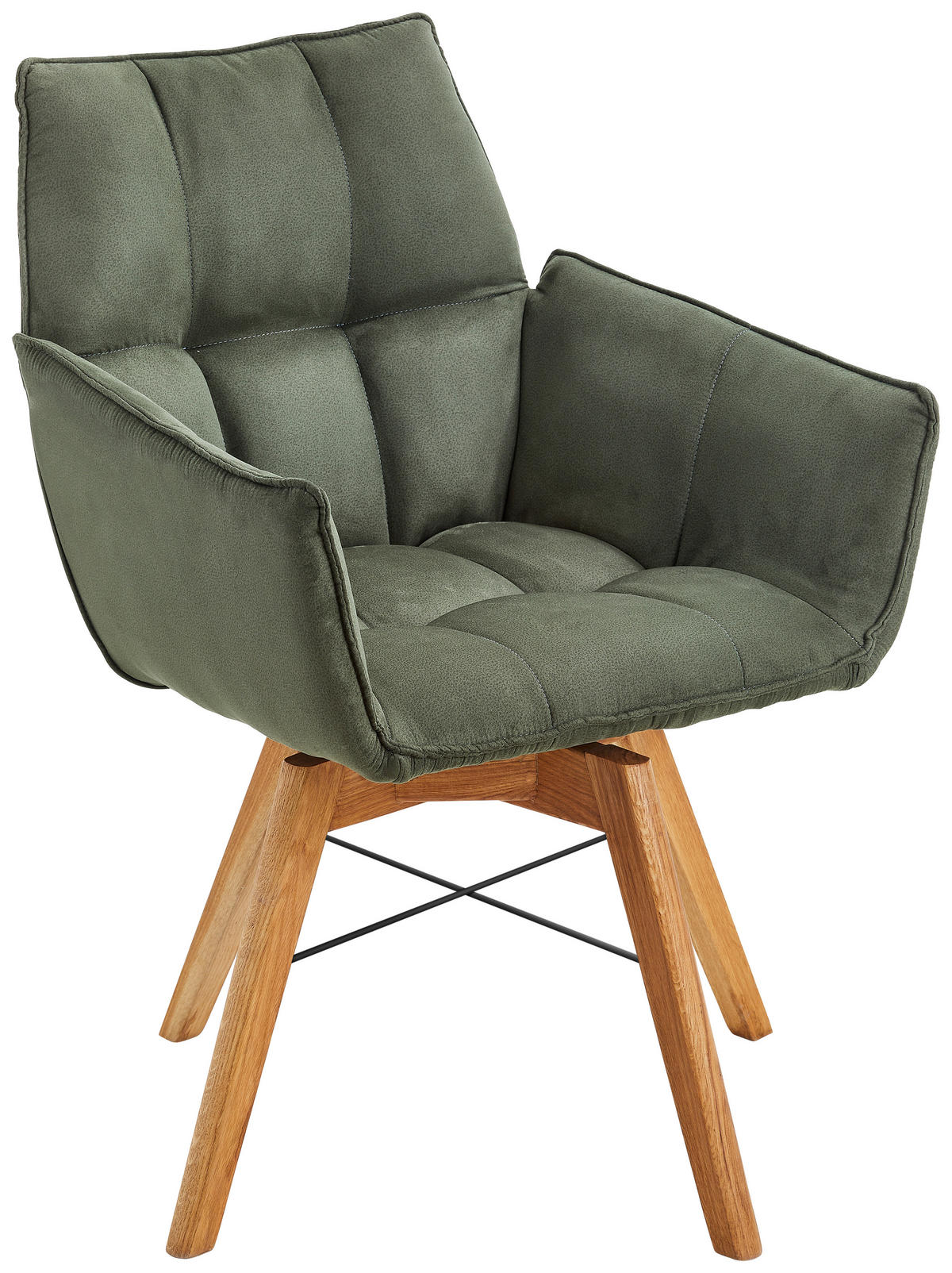 ŽIDLE S PODRUČKAMI, plochá tkanina, barvy dubu, olivově zelená - barvy dubu/olivově zelená, Design, dřevo/textil (61/87/63cm) - Waldwelt