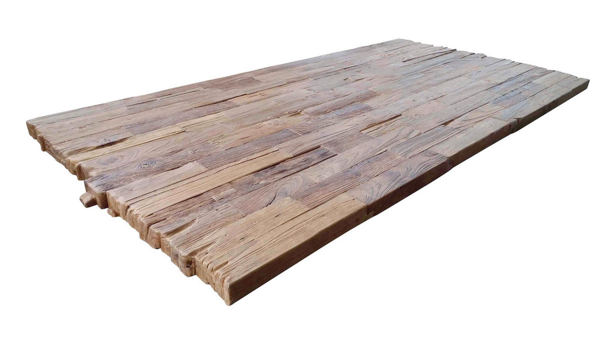 ESSTISCH 220/100/73,5 cm Echtholz  Holz, Metall rechteckig Braun, Naturfarben  - Braun/Naturfarben, MODERN, Holz/Metall (220/100/73,5cm) - MID.YOU