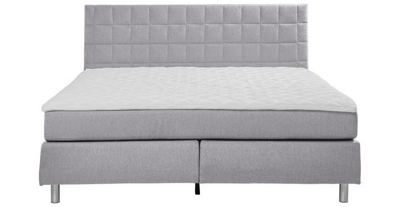 BOXSPRINGBETT 180/200 cm  in Hellgrau  - Hellgrau/Alufarben, KONVENTIONELL, Textil/Metall (180/200cm) - Carryhome