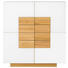 HIGHBOARD Wildeiche furniert, massiv geölt Eichefarben, Weiß - Eichefarben/Weiß, Design, Glas/Holz (128/138/43cm) - VOGLAUER