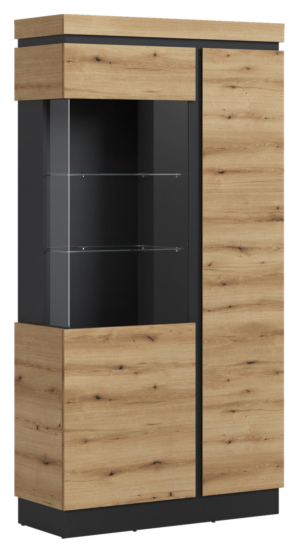 Vitrine Corte Grau/eiche Dekor B: 103,6 Cm