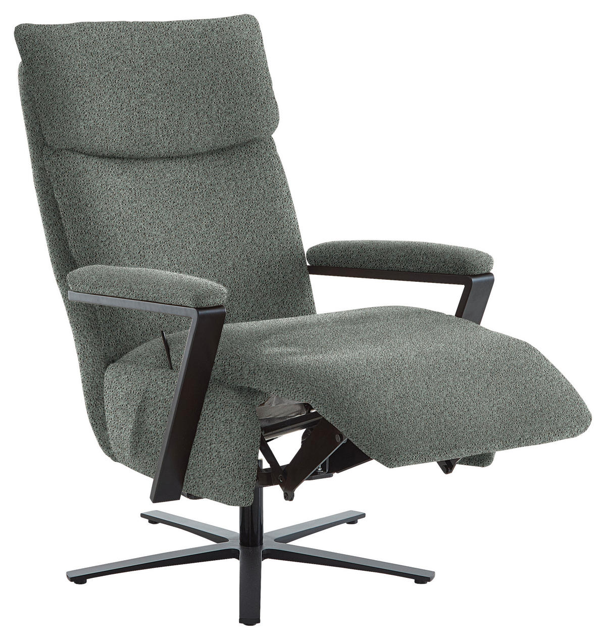 RELAXSESSEL in Textil Graublau  - Graublau/Schwarz, Design, Textil/Metall (68/117/85cm) - Cantus