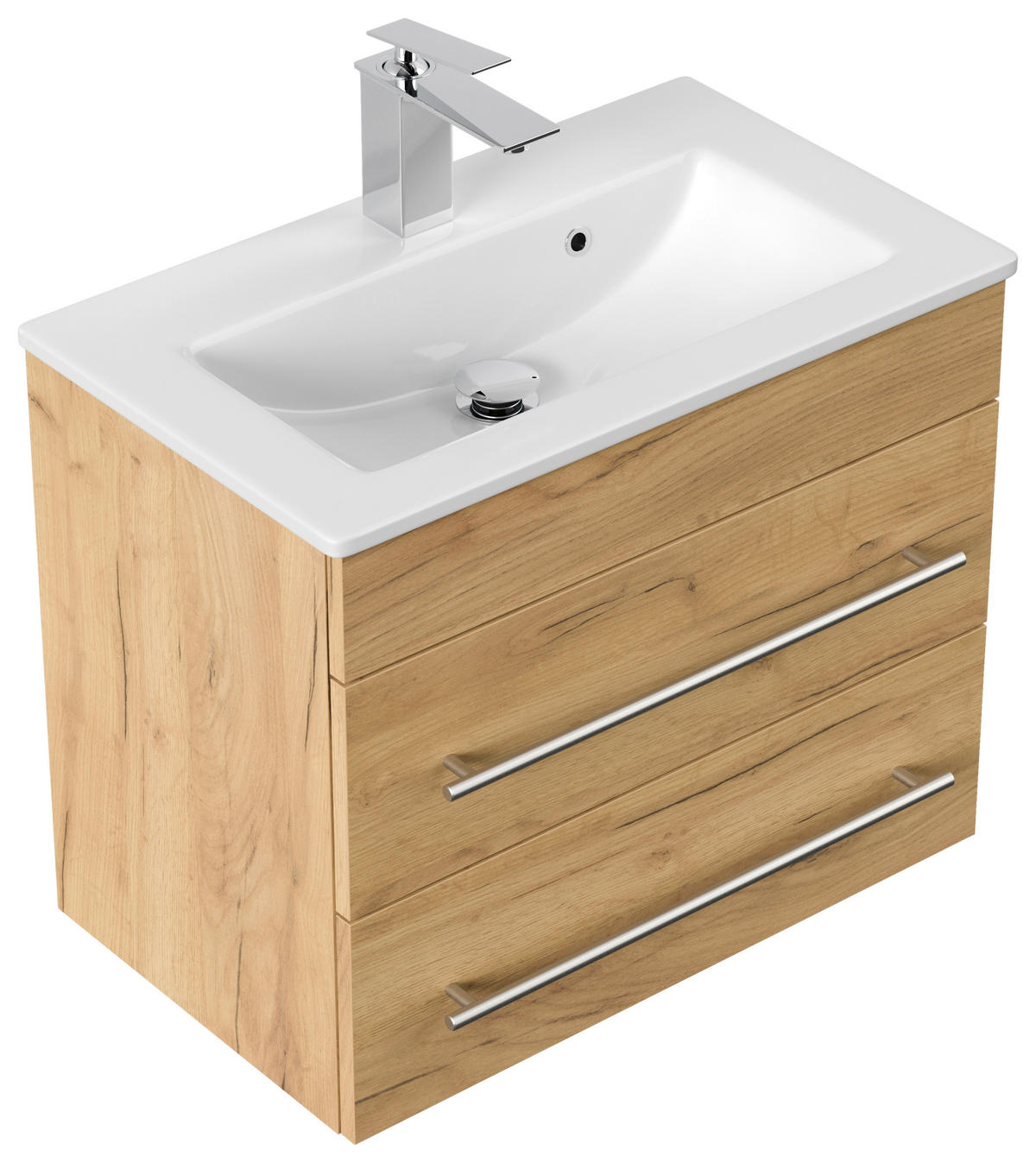 BADEZIMMER  in 60,6 cm  - Eichefarben/Silberfarben, MODERN, Keramik/Holzwerkstoff (60,6cm) - MID.YOU
