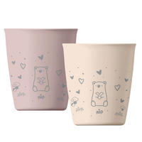 DĚTSKÝ NÁPOJOVÝ KELÍMEK - světle růžová, Basics, přírodní materiály (8/17,5/7,5cm)