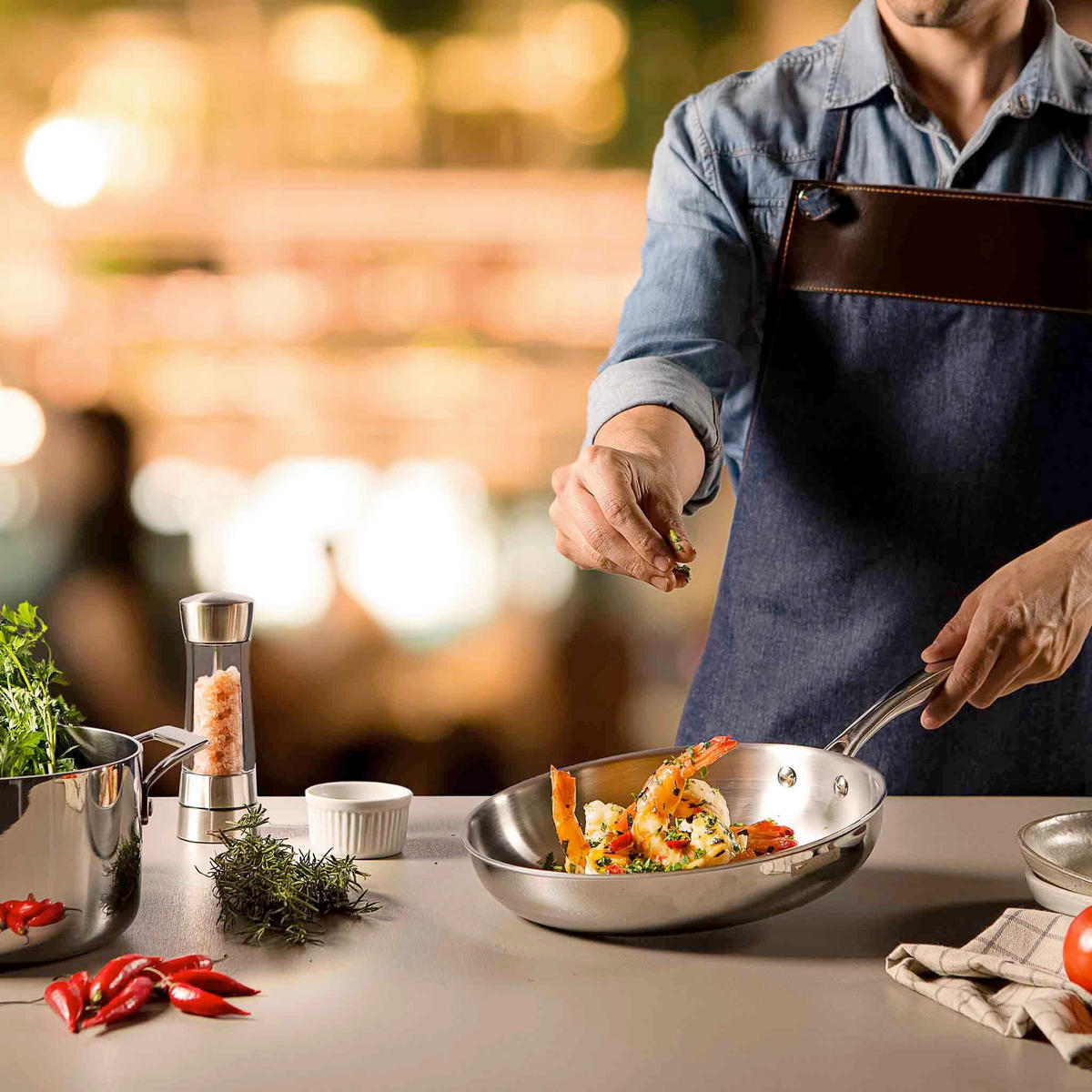 BRATPFANNE GRANO 20 cm  - Edelstahlfarben, Basics, Metall (20cm)