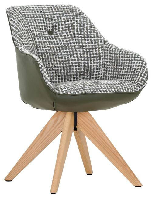 ARMLEHNSTUHL  in Chenille, Lederlook  - Eichefarben/Naturfarben, MODERN, Holz/Textil (60/83/65cm) - Novel