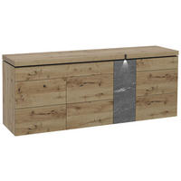 SIDEBOARD Grau, Alteiche  192,2/89,4/52,1 cm  - Alteiche/Grau, Design, Holz/Stein (192,2/89,4/52,1cm) - Voglauer