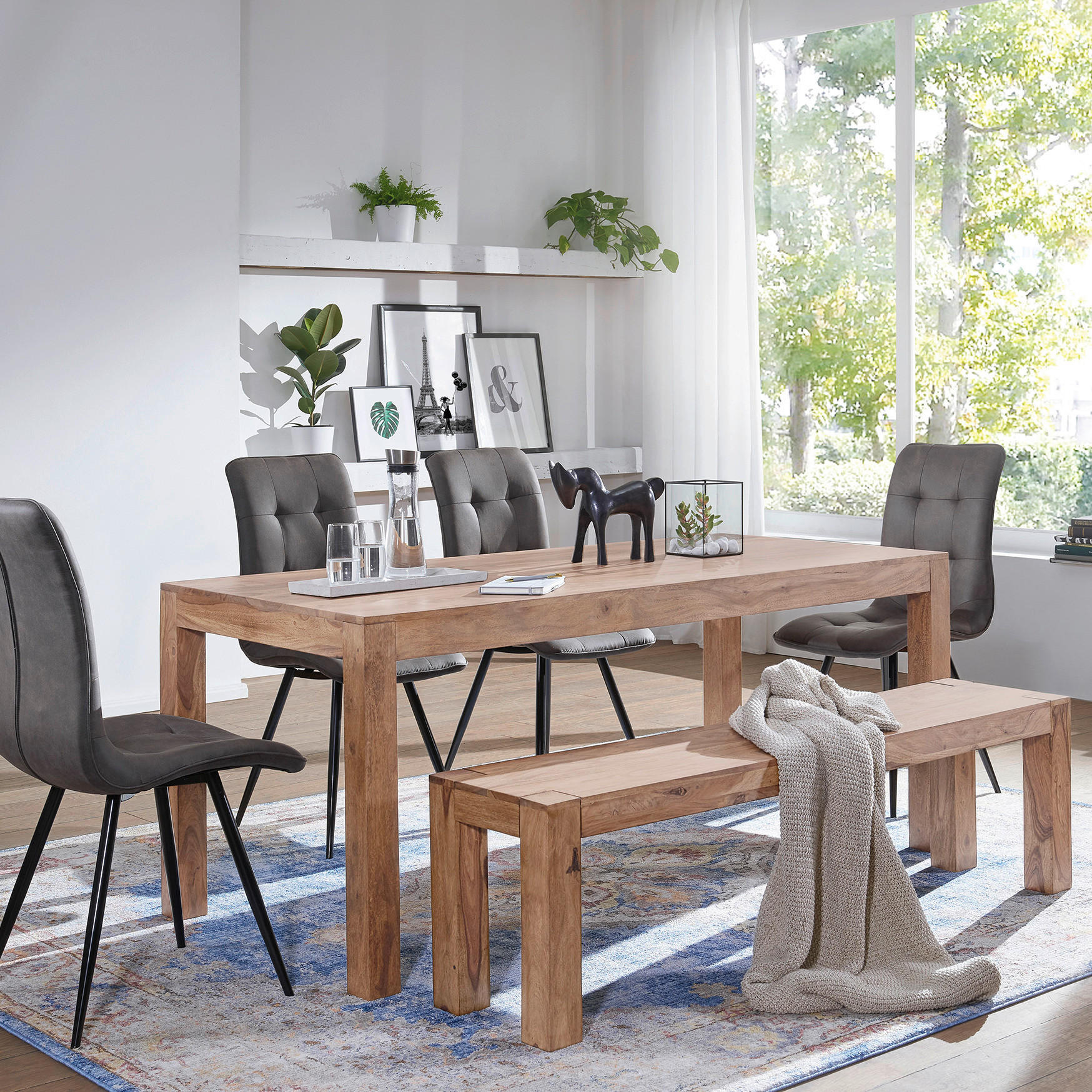 ESSTISCH Akazie massiv rechteckig Akaziefarben  - Akaziefarben, MODERN, Holz (120/60/76cm) - MID.YOU