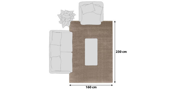 HOCHFLORTEPPICH 160/230 cm Bellevue  - Beige, Basics, Textil (160/230cm) - Novel