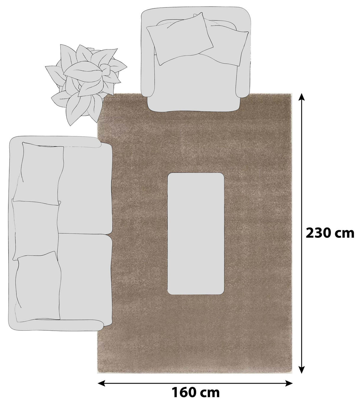 HOCHFLORTEPPICH 160/230 cm Bellevue Beige  - Beige, Basics, Textil (160/230cm) - Novel