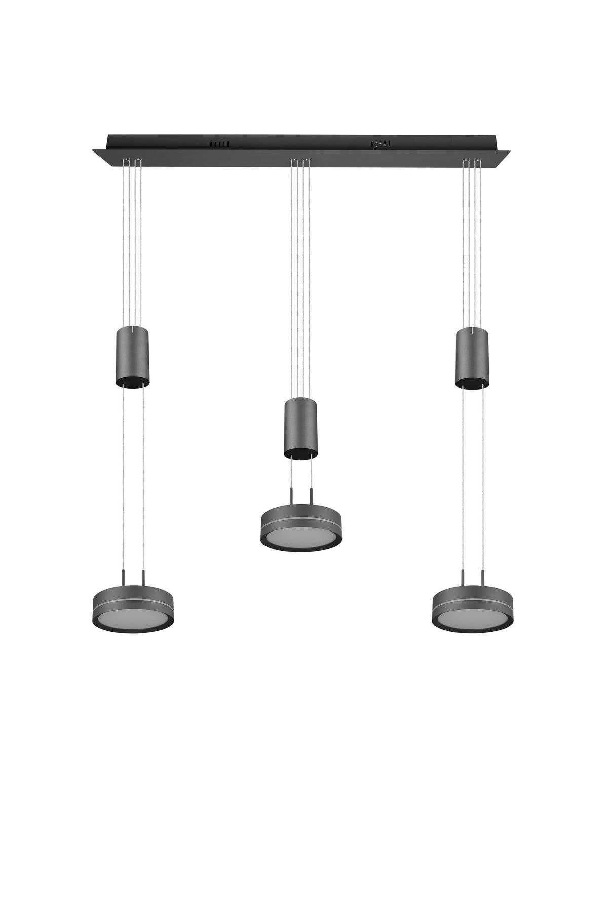SUSPENSION LED 85/14/180 cm    - Weiss/Anthrazit, Lifestyle, Kunststoff/Metall (85/14/180cm)