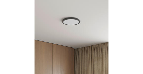 LED-DECKENLEUCHTE 29,3/2,8 cm   - Schwarz, Basics, Kunststoff (29,3/2,8cm) - Novel