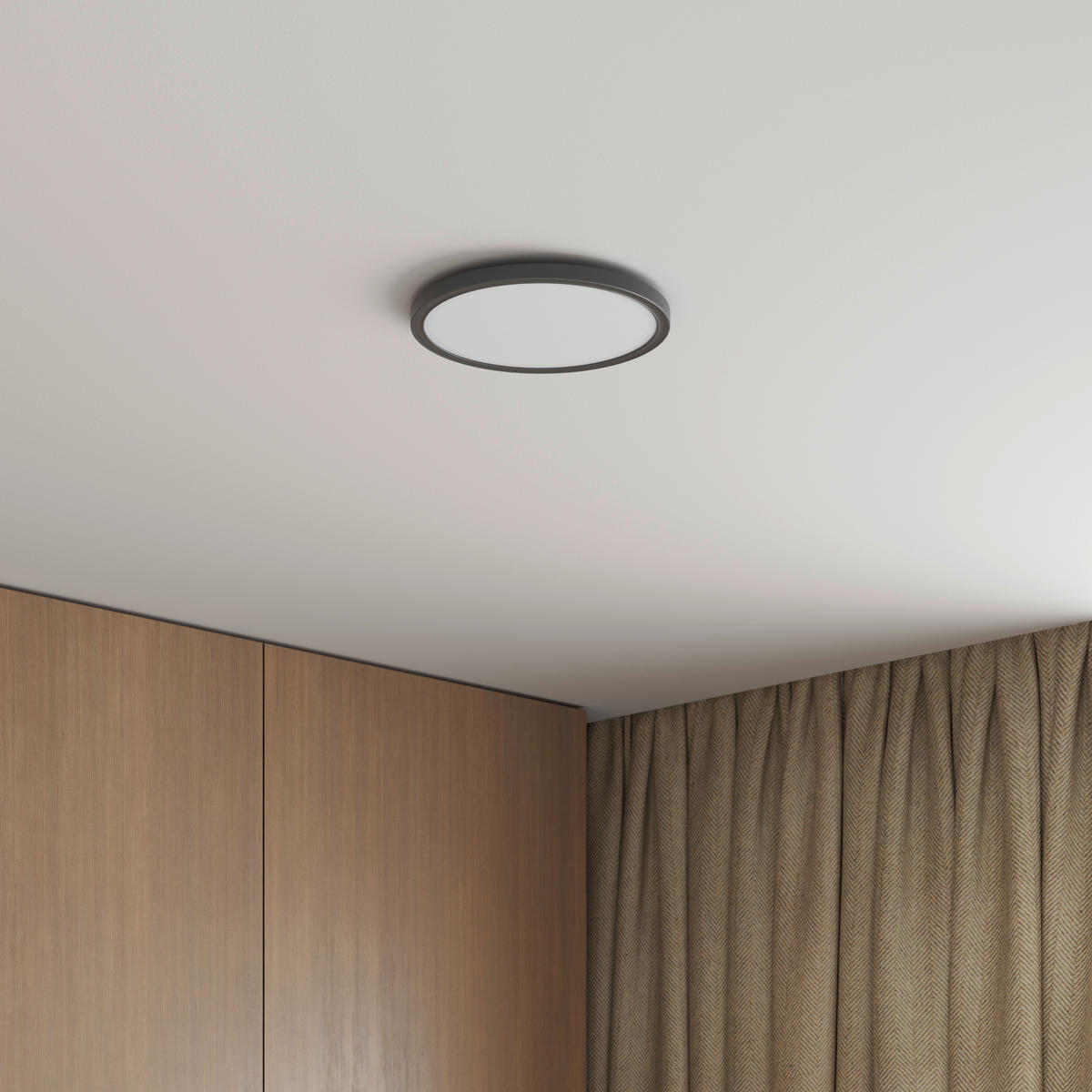 LED-DECKENLEUCHTE Giga 29,3/2,8 cm   - Schwarz, Basics, Kunststoff (29,3/2,8cm) - Novel