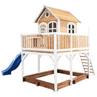 SPIELTURM 377/291/255 cm  - Blau/Braun, KONVENTIONELL, Holz (377/291/255cm) - Ambia Garden