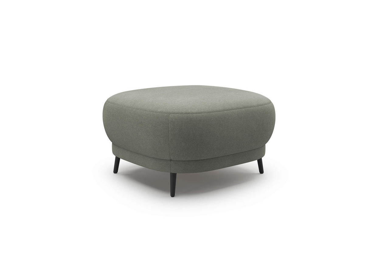 HOCKER in Textil Schlammfarben  - Schlammfarben/Schwarz, MODERN, Textil/Metall (90/49/90cm) - Sit & More