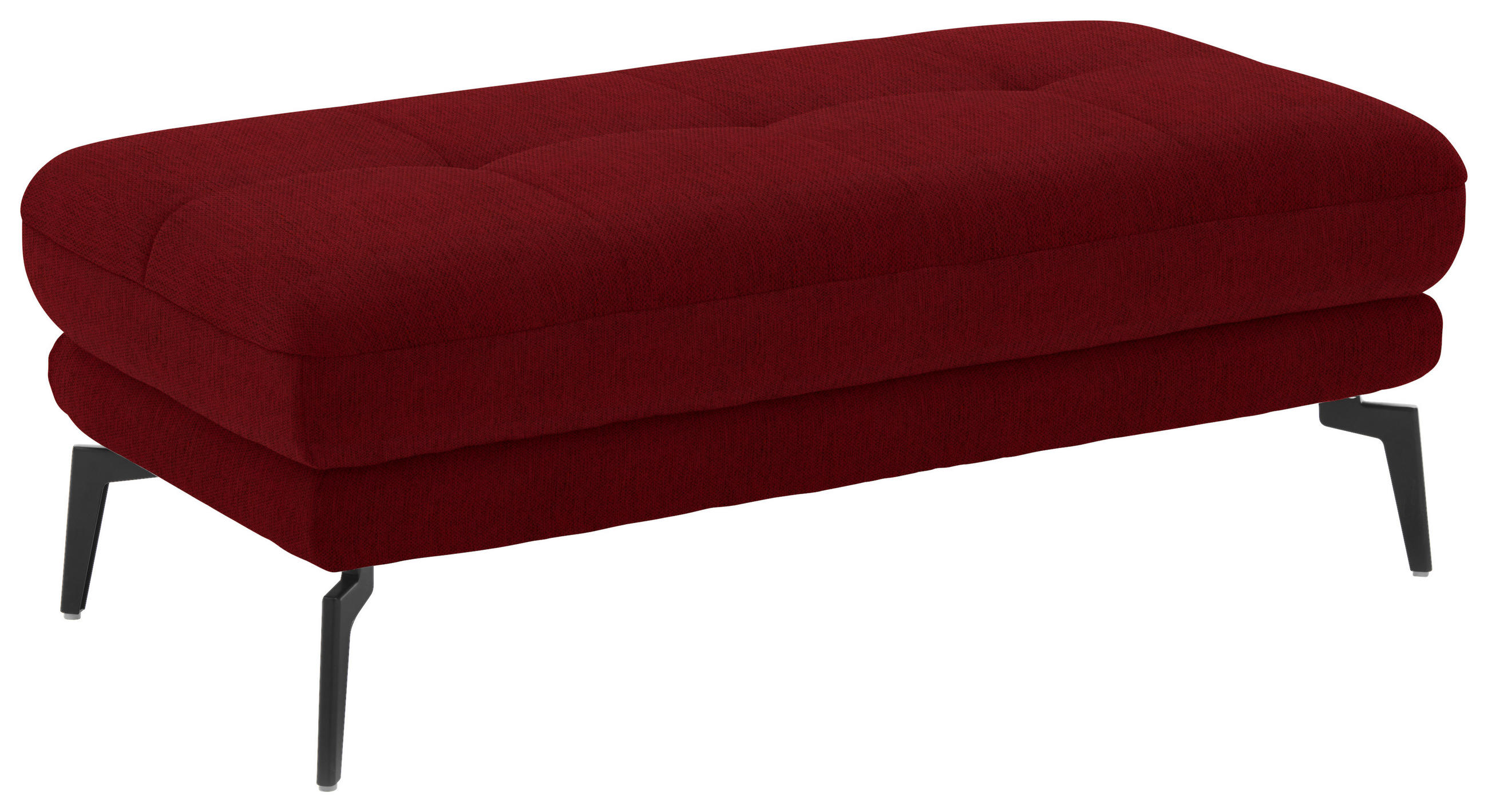 HOCKER in Textil Kirschrot  - Schwarz/Kirschrot, Design, Textil/Metall (132/45/68cm) - Beldomo Style