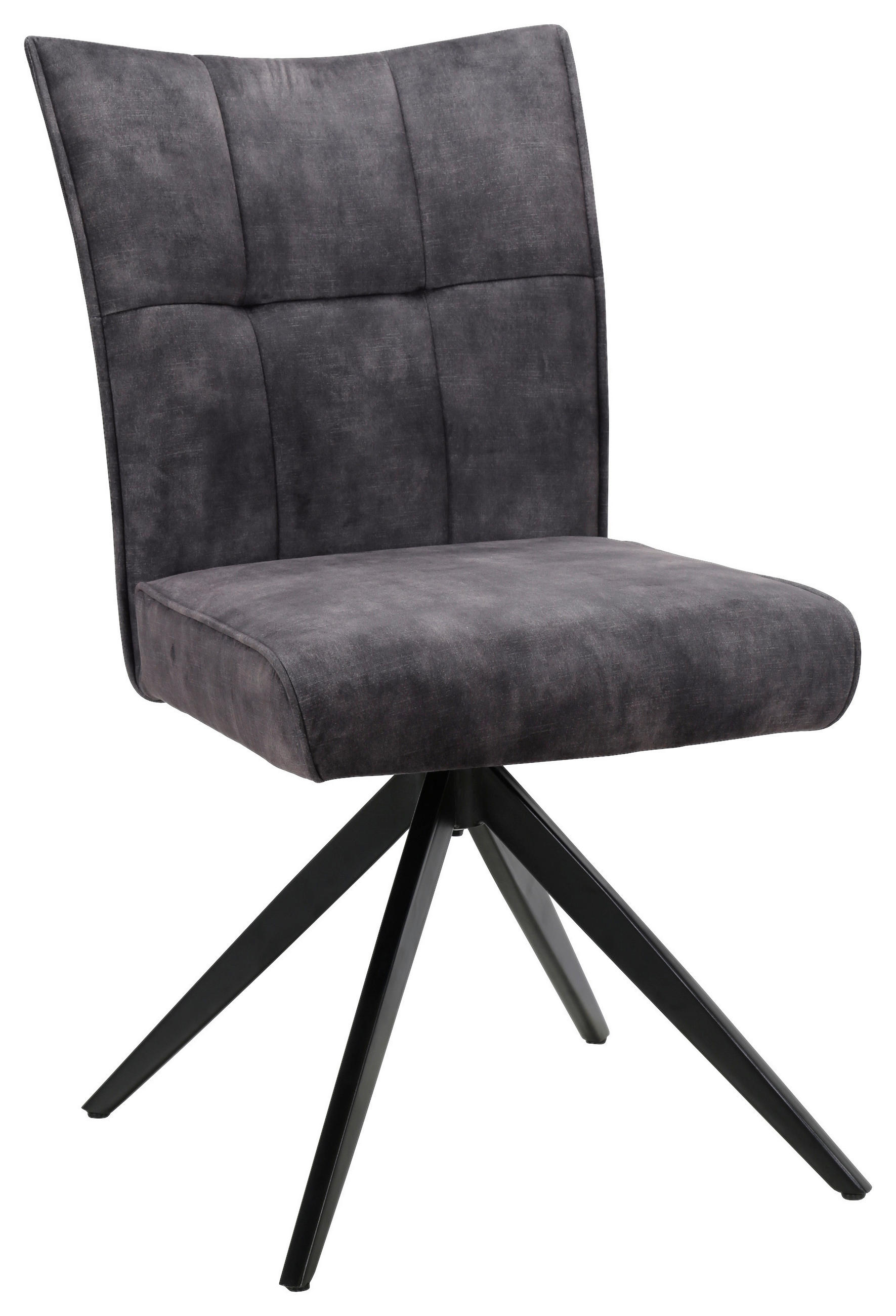 STUHL - Dunkelgrau/Schwarz, Design, Textil/Metall (47/92/66cm) - Hom`in