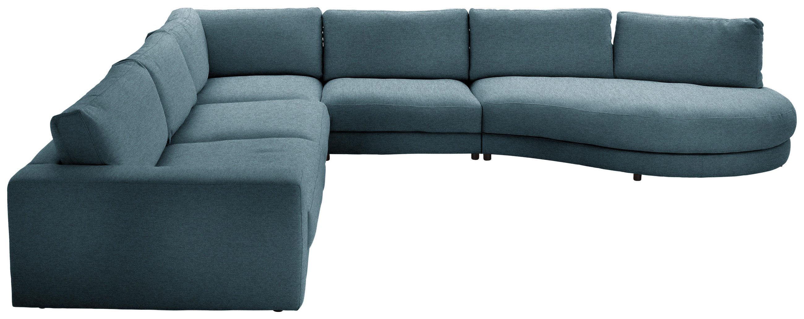 ECKSOFA in Flachgewebe Petrol  - Petrol/Schwarz, Design, Kunststoff/Textil (365/425cm) - Lomoco
