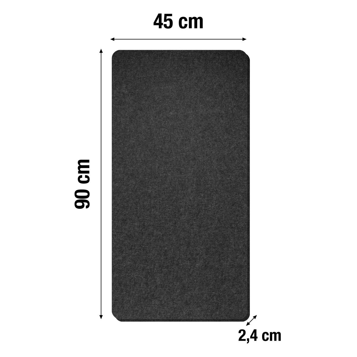 AKUSTIKPANEEL 45/90/2,4 cm  - Anthrazit, Basics, Kunststoff (45/90/2,4cm)