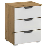 NACHTSCHRANK 40/61/42 cm  - Alufarben/Eiche Artisan, MODERN, Glas/Holzwerkstoff (40/61/42cm) - Rauch Möbel