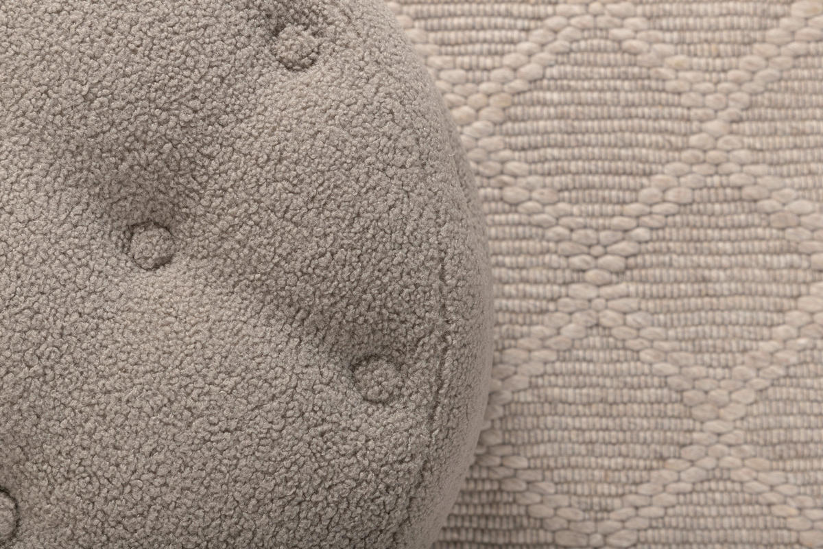 POUF in Greige Textil Greige  - Greige, Design, Textil (55/44/55cm) - Livetastic