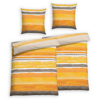 BETTWÄSCHE 4-teilig Seersucker 135/200 cm  - Orange, Basics, Textil (135/200cm) - Florella