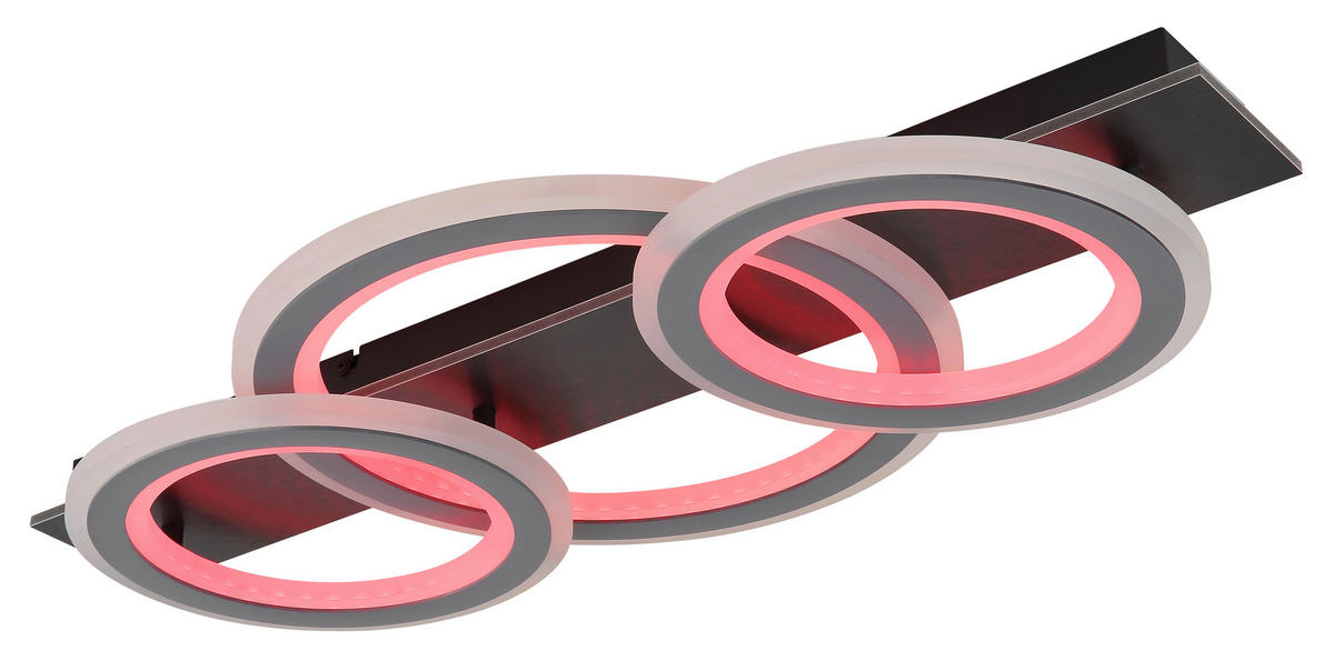 STROPNÍ LED SVÍTIDLO, 73/37/8 cm - šedá/černá, Design, kov/plast (73/37/8cm) - Globo