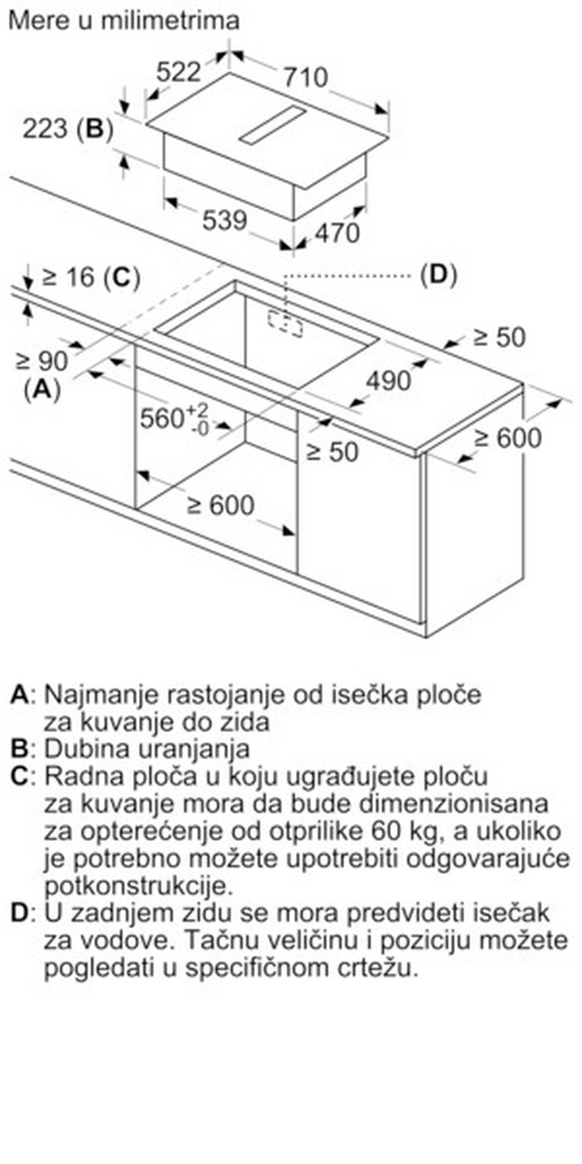 INDUKCIONA PLOČA ZA KUVANJE - Dizajnerski, staklo/keramika (71/22,9/52,2cm) - Bosch