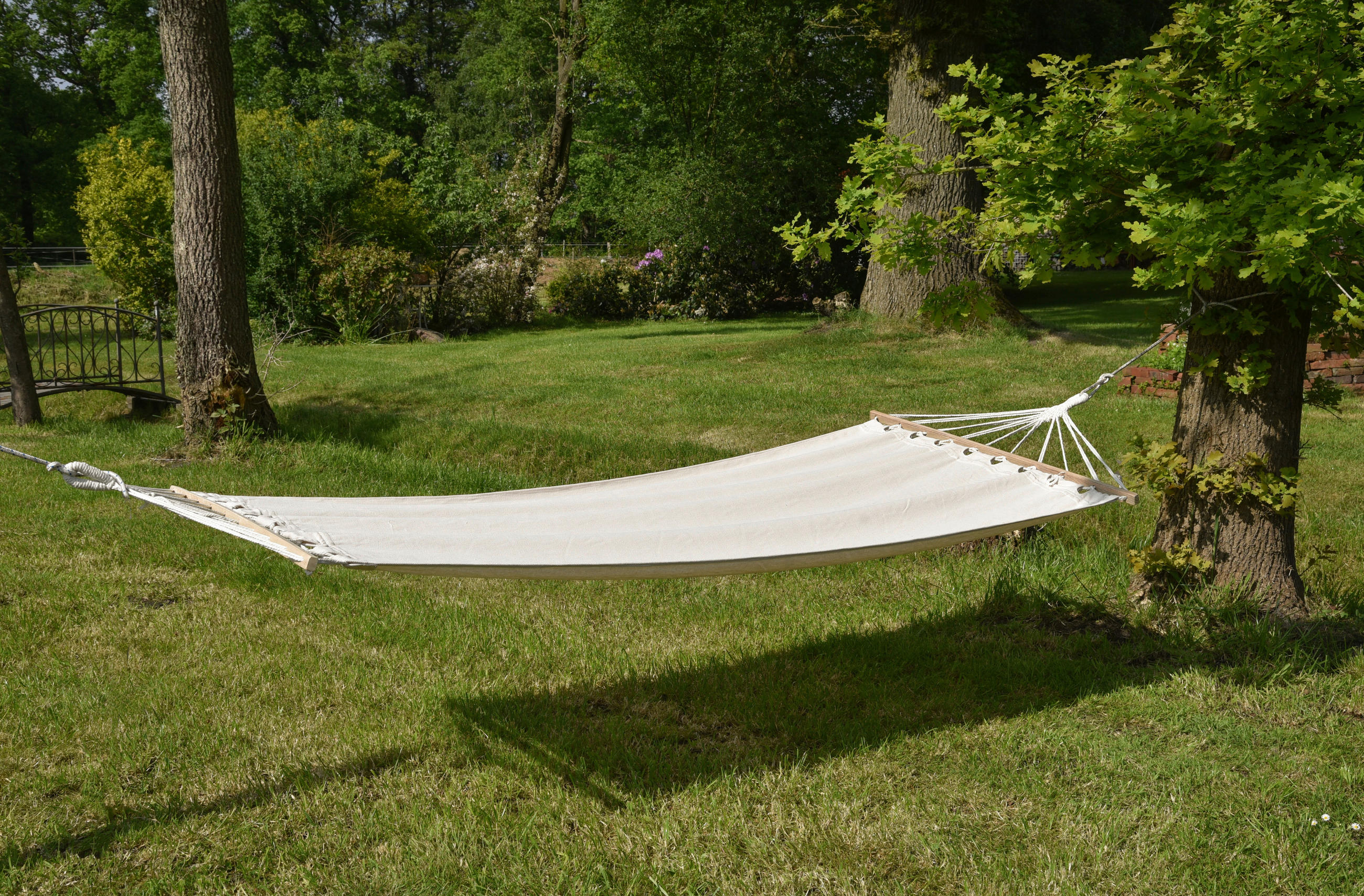 HÄNGEMATTE 100/0,6/280 cm  - Beige/Creme, Basics, Holz/Kunststoff (100/0,6/280cm) - Gardenson