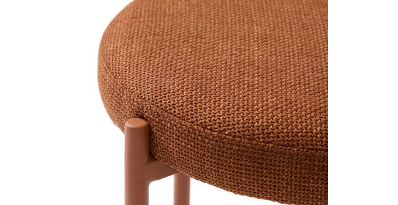 HOCKER Webstoff Terracotta  - Rostfarben/Terracotta, Basics, Textil/Metall (43,5/48/43,5cm) - Xora